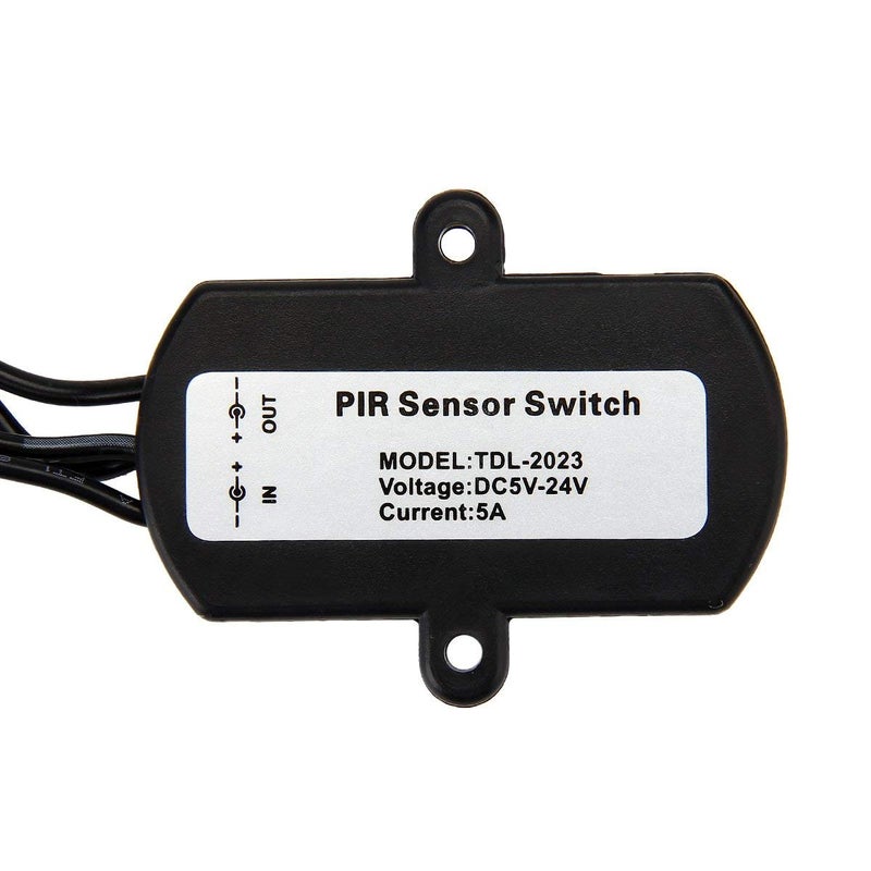 SUPERNIGHT DC 5V-24V 5A PIR Motion Activated Sensor Switch with DC Coupler Cable for LED Strip Light - Image 4